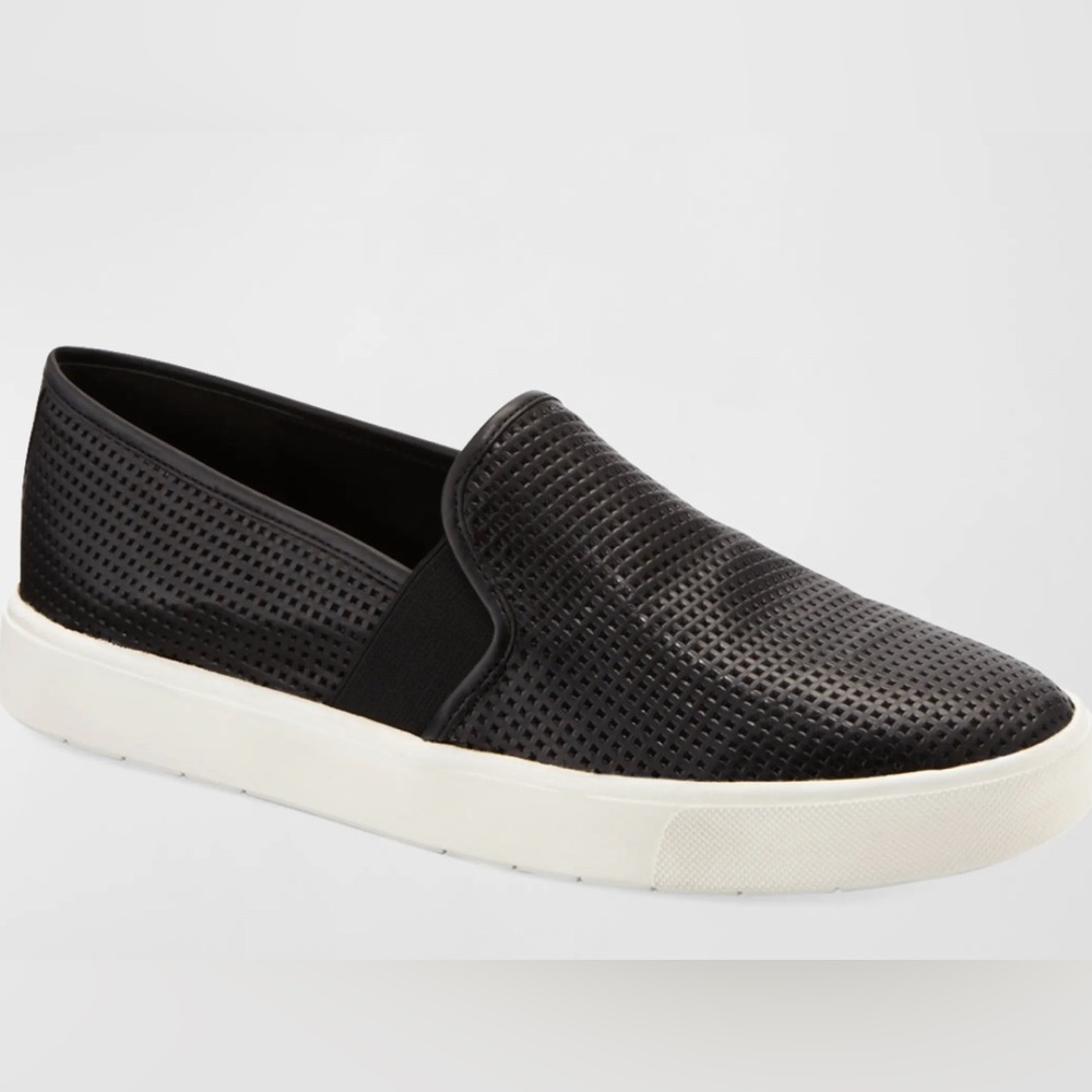 Vince Black Perforated Slip-On Flats